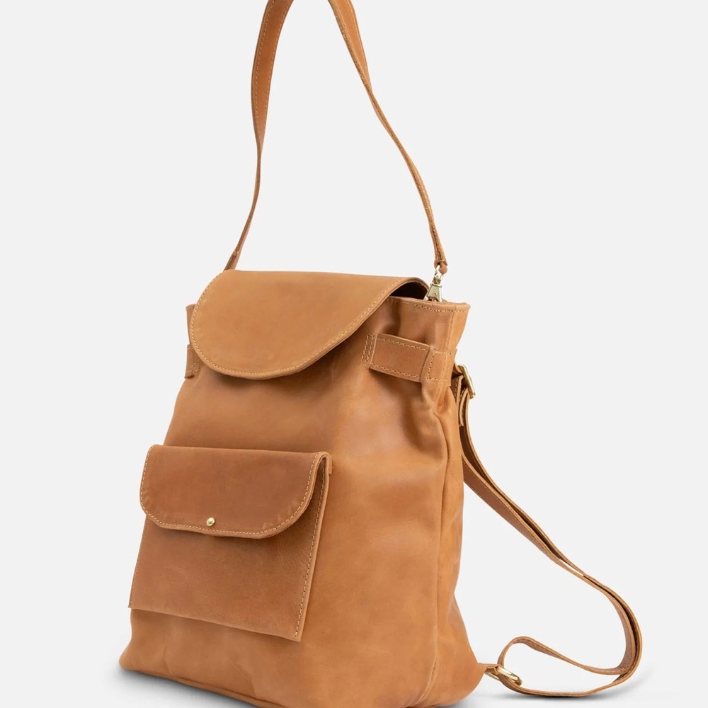 Noonday Collection Tan Leather Backpack